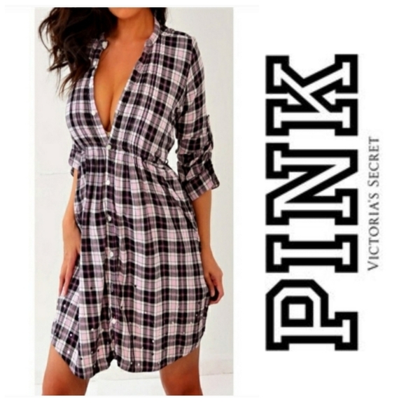 PINK Victoria's Secret Dresses Victoria Secret Pink Oversized Plaid